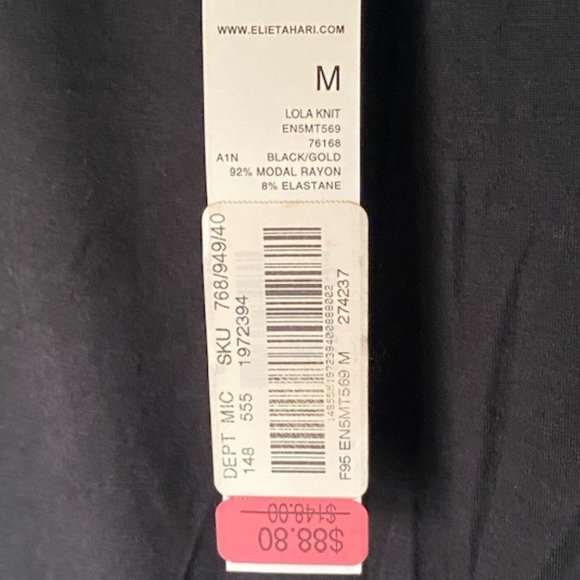 Elie Tahari Black Sequin Top - Picture 4 of 5